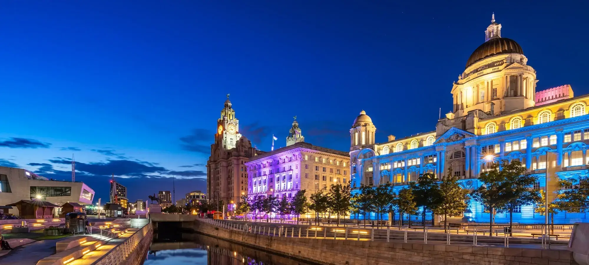 Liverpool docks at night